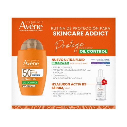 Avène Kit Protector Solar Ultra Fluid Oil Control Mat Perfect 50ml + Hyaluron Activ B3 Sérum Redensificante 10ml
