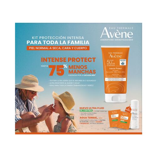 Avène Kit Protector Solar Intense Protect 150ml + Agua Termal 50ml + Ultra Fluid Ultra Mat 2ml + Ultra Fluid Mat Perfect 2ml