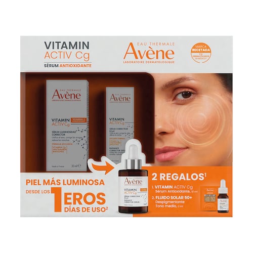 Avene Kit Vitamin Activ Cg Sérum Antioxidante 30ml + Mini Vitamin Activ Cg Sérum 10ml + Fluido Despigmentante Tono Medio 2ml