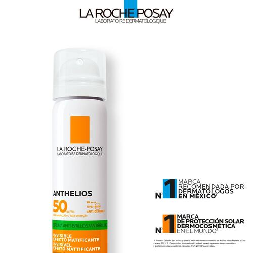 Protector Solar Facial La Roche Posay Anthelios Bruma Invisible Ultraligera FPS50+ 75ml