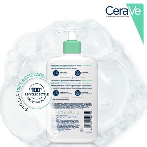 CeraVe Gel Limpiador Hidratante para Piel Normal a Grasa, 473 ml
