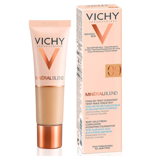Base de Maquillaje Fluida Hidratante, Vichy Mineralblend Tono 09 Agate