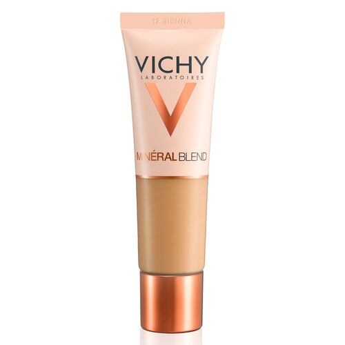 Base de Maquillaje Fluida Hidratante, Vichy Mineralblend Tono 12 Sienna