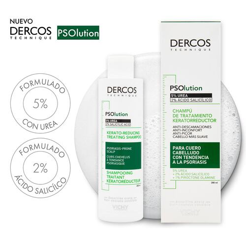 Dercos Psolution Shampoo de Tratamiento Keratorreductor para Piel Cabelluda Sensible 200ml
