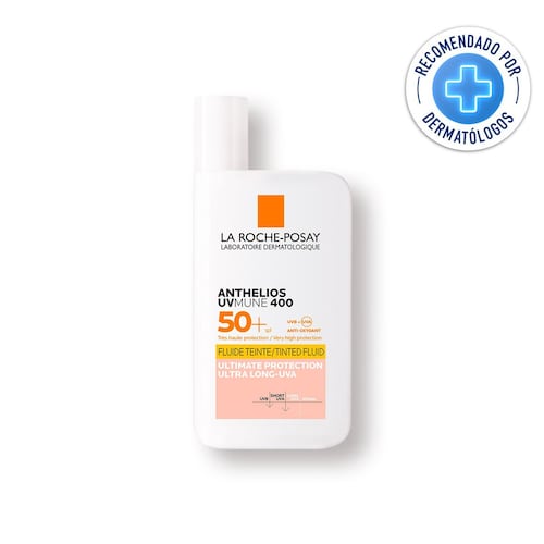 Protector Solar Facial La Roche Posay Anthelios UVMUNE Fluido Invisible con Color para Todo Tipo de Piel FPS50+ 50ml