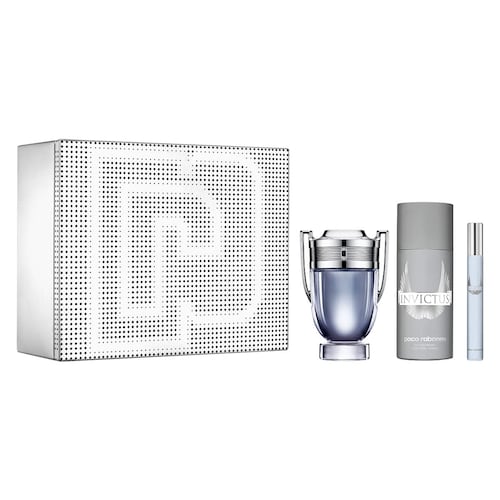 Paco Rabanne Invictus Set Para Caballero Perfume EDT 100ML + Desodorante 150ML + Perfume de Bolsillo 10ML