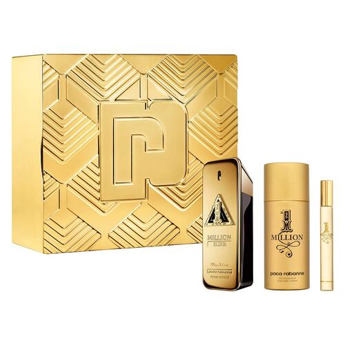 Paco Rabanne One Million Elixir Set Para Caballero Perfume EDP 100ML + Desodorante 150ml + Perfume de Bolsillo 10ML