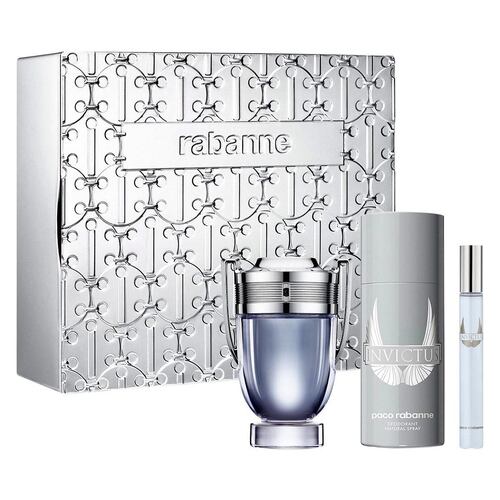 Set para Hombre Rabanne Invictus EDT 100ml + Desodorante 150ml + EDT 10ml