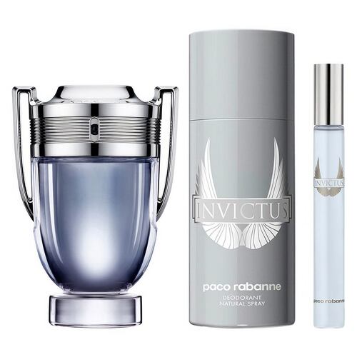 Set para Hombre Rabanne Invictus EDT 100ml + Desodorante 150ml + EDT 10ml
