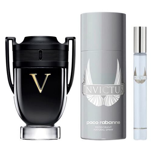 Set para Hombre Rabanne Invictus Victory EDP 100ml + Desodorante 150ml + EDP 10ml