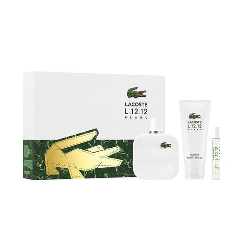 Estuche para Hombre Lacoste L1212 Blanc EDT 100ml + Shower Gel 100ml + Travel Spray 7.5ml