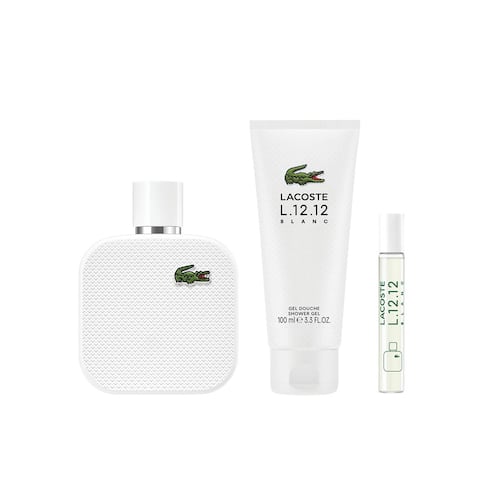 Estuche para Hombre Lacoste L1212 Blanc EDT 100ml + Shower Gel 100ml + Travel Spray 7.5ml