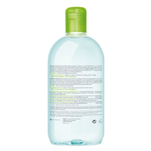 Bioderma Sébium H2O Agua Micelar, Remueve Maquillaje e Impurezas para pieles mixtas a grasas, 500 ml