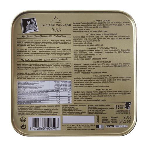 Lata de Galletas Pralets de limón 250 gr