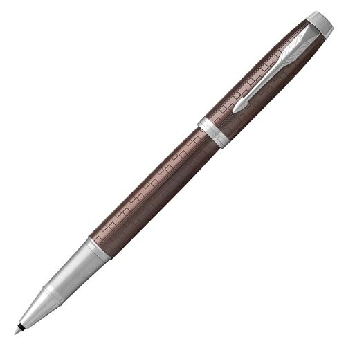 Parker Im Premier Brown Chrome Trim Roller Ball Fine Black Gifting box