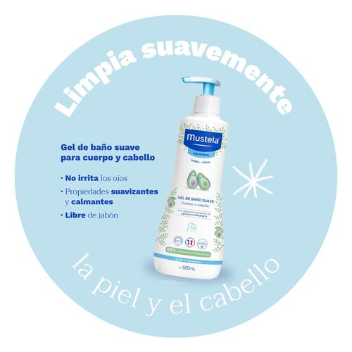 Mustela Gel de Baño Suave para bebés y niños con Piel Normal 500ml