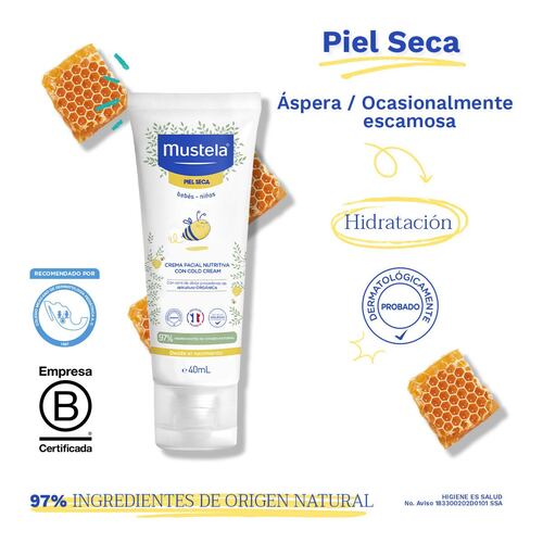 Mustela Crema Facial Nutritiva con Cold Cream para bebés y niños con Piel Seca 40ml