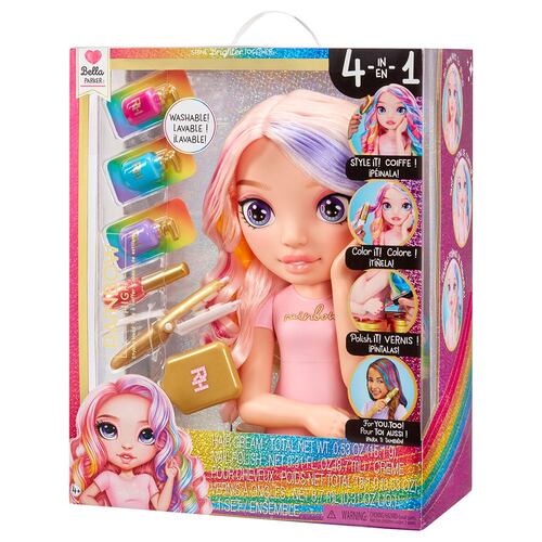 Set 4 en 1 Cabezal de Estilo 33 cm Rainbow High Styling