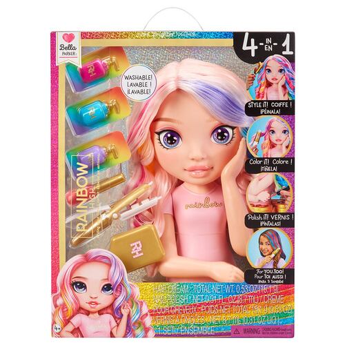 Set 4 en 1 Cabezal de Estilo 33 cm Rainbow High Styling