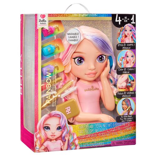 Set 4 en 1 Cabezal de Estilo 33 cm Rainbow High Styling