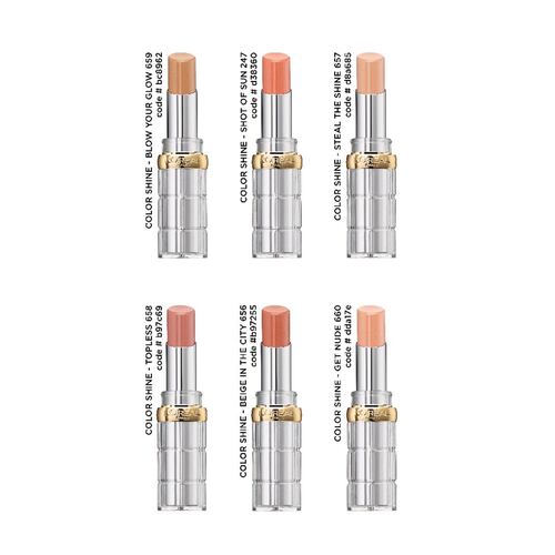 Labial L'Oréal París en barra efecto gloss Color Riche Shine Nudes 247 Peach on the beach