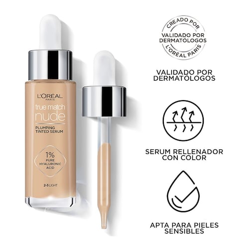 L'Oréal Paris Serum Rellenador Con Color, True Match, Tono 5-6 Medium Tan
