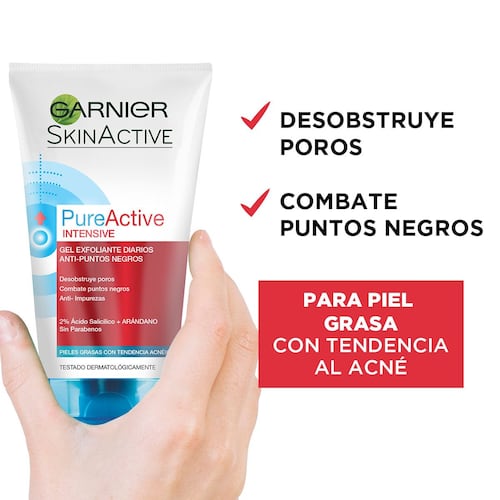 Gel Exfoliante Facial Anti Puntos Negros Pureactive Garnier 150ml