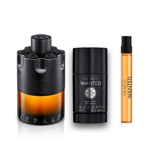 Estuche Fragancia Azzaro The Most Wanted Parfum  100 Ml + Desodorante 77 + 10Ml para Caballero
