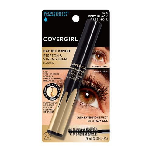 Mascara para Pestañas a Prueba de Agua Covergirl Exhibitionist Stretch & Strengthen Very Black 9ml