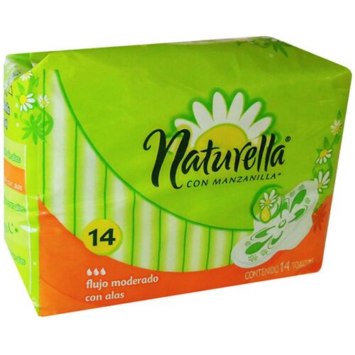Toallas Naturella Flujo M Alas