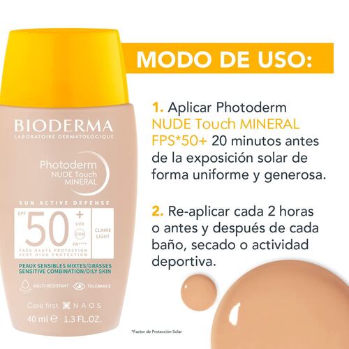 Photoderm Nude Touch Mineral Pf 50+ Tono Claro 40ml