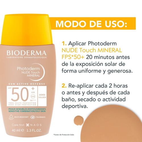Photoderm Nude Touch Mineral SPF 50+ Tono Dorado 40ml