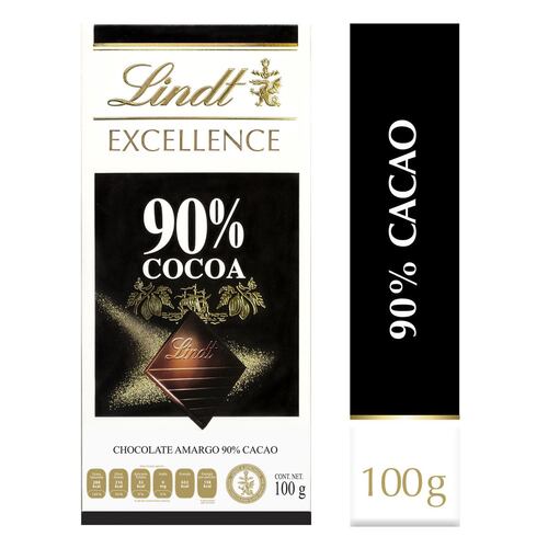 Barra de Chocolate 90% Cacao de 100 gramos Lindt