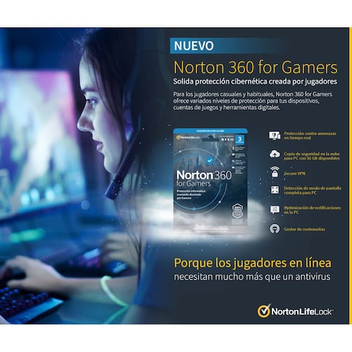 Norton 360 for Gamers Total Security 3 Dispositivos 1 Año