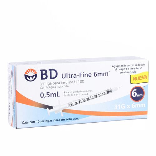 Jeringa d bd ufinein 0.5ml31gx6mmc/1