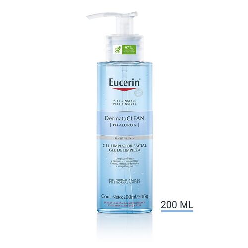 Eucerin Dermatoclean, Gel Facial Limpiador, 200ml