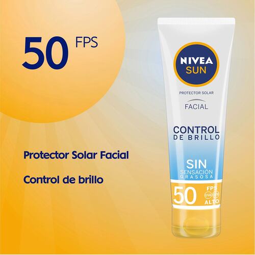 Nivea Protector Solar Facial matificante Control De Brillo Fps 50+, no  Grasoso, 50ml