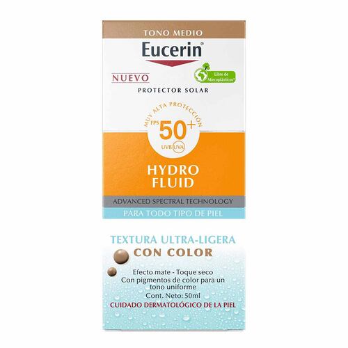 Eucerin Sun Hydrofluid Protector Solar Tono Medio Fps50+