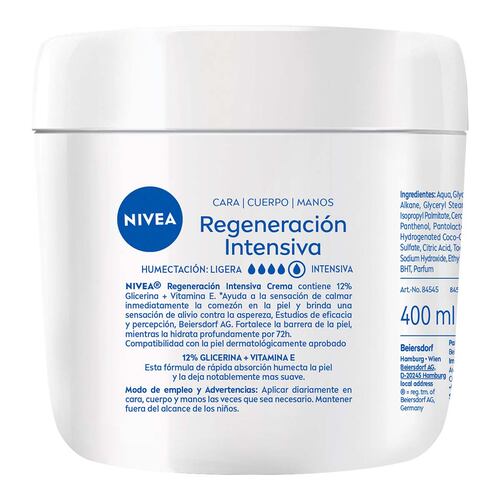 Crema Corporal Reparación Intensiva con Glicerina y Vitamina E 400ml Nivea