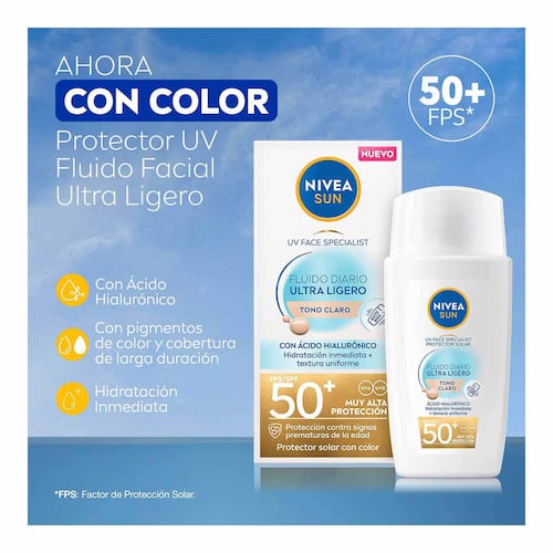 Protector Solar Fluido Tono Claro 40 ml Nivea