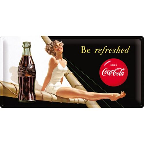 Cartel para Pared Be Refreshed Lady Coca-Cola 25X50