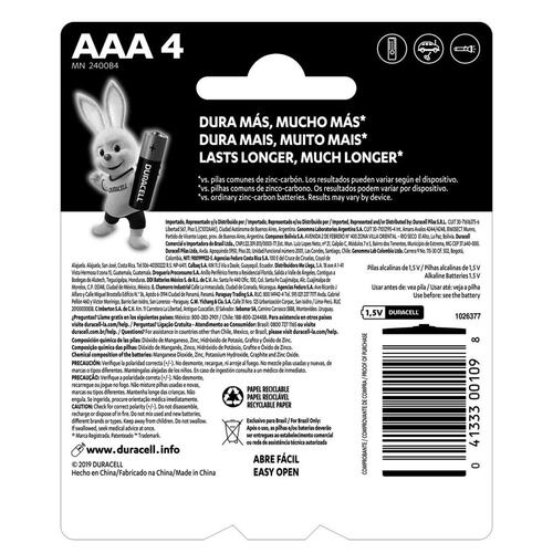  Duracell Batería alcalina AAA de cobre (paquete de 18) : Salud  y Hogar