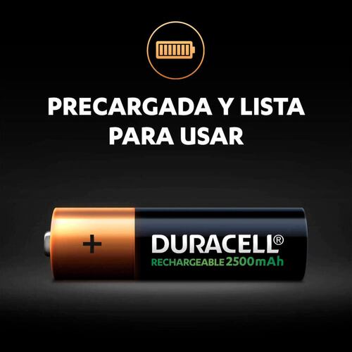 Pila Duracell Recargable AA 4 Pz