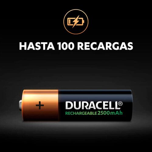 Pila Duracell Recargable AA 4 Pz