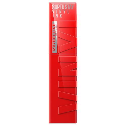 Labial Líquido Brillante, Maybelline Superstay Vinyl Ink Red Hot 25