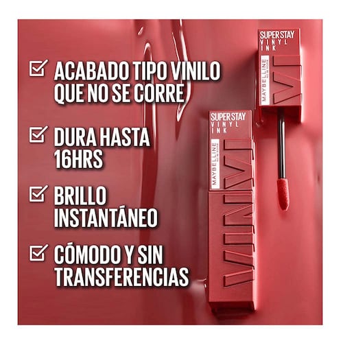 Labial Líquido Brillante Maybelline Superstay Vinyl Ink Nudes Peppy