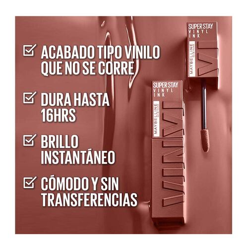 Labial Líquido Brillante Maybelline Superstay Vinyl Ink Nudes Captivated