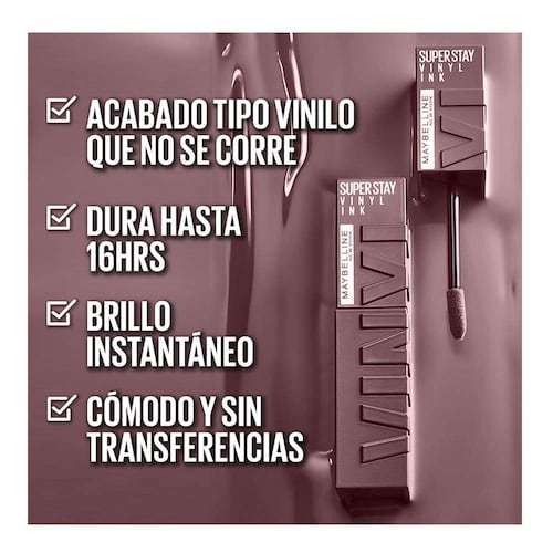 Labial Líquido Brillante Maybelline Superstay Vinyl Ink Nudes Fearless