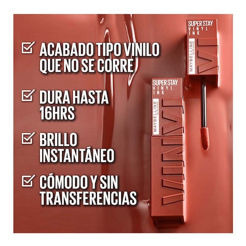 Labial Líquido Brillante Maybelline Superstay Vinyl Ink Nudes Extra