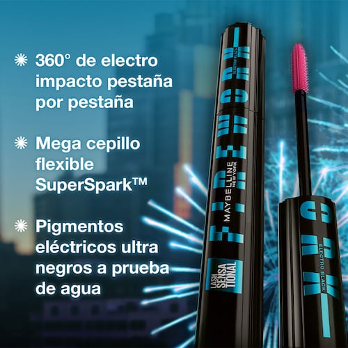 Maybelline Máscara Para Pestañas Firework Electro Black Waterproof